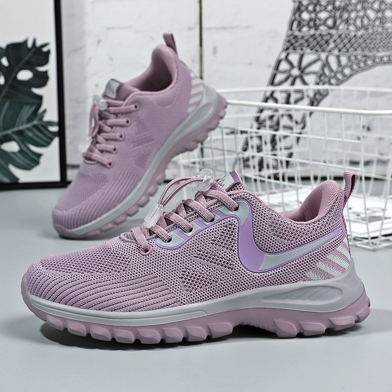 Весенне-осенняя новая обувь для пожилых людей Дорожная прогулочная обувь Нескользящая обувь для мам на мягкой подошве, летающая тканая спортивная женская обувь для среднего и пожилого возраста, мужская обувь