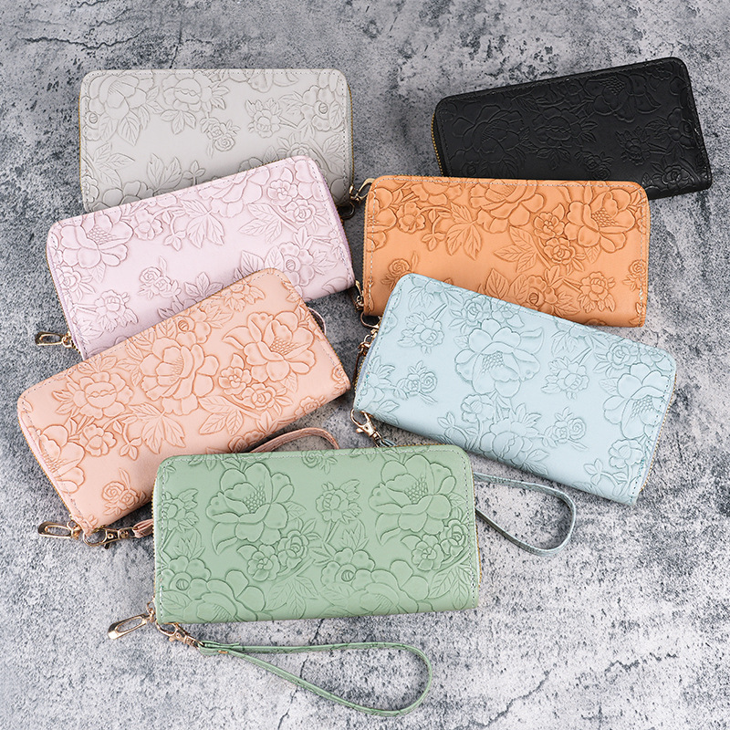 Factory new wallet women's long Korean fashion hand-held change purse zipper multi-functional women's mobile phone bag