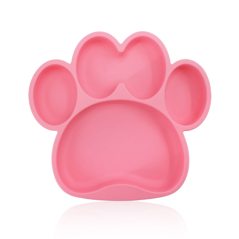 Spot para niños pata de oso tazón de ventosa de silicona bebé anti-caída placa de comedor de silicona de grado alimenticio para bebés