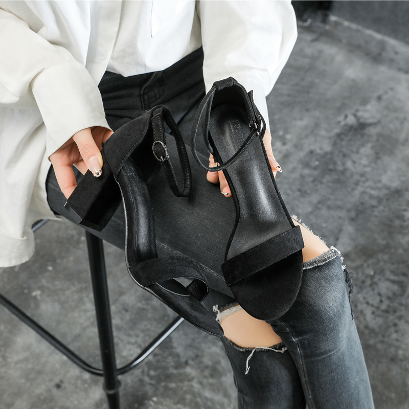 YB-2 chunky heel small high heels 313233 sandals women's large size plus fat women's shoes 40 41 42 43 YB-2 chunky heel small high heels 313233 sandals women's large size plus fat women's shoes 40 41 42 43