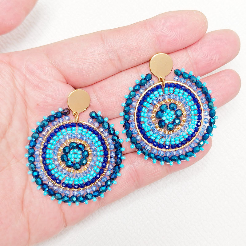 Geometric Pattern Women's Gender 1 Pair Ethnic Style Bohemian Classic Style Geometric Glass Drop Earrings