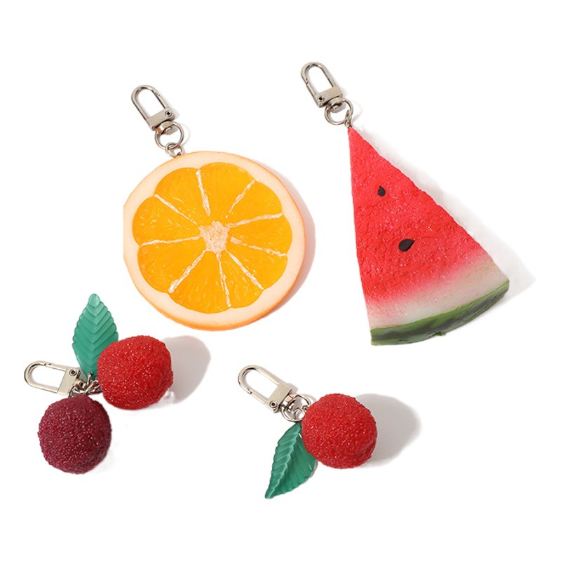カスタマイズされた車のキーペンダント pvc キーホルダーシミュレーションフルーツキーホルダーカスタマイズされた食品おもちゃ卸売スクールバッグペンダント