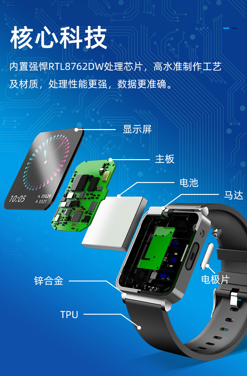 KS03 smartwatch: Blood lipid, heart rate, blood sugar, uric acid, blood oxygen, electrocardiogram, sleep monitoring, fitness band watch undefined