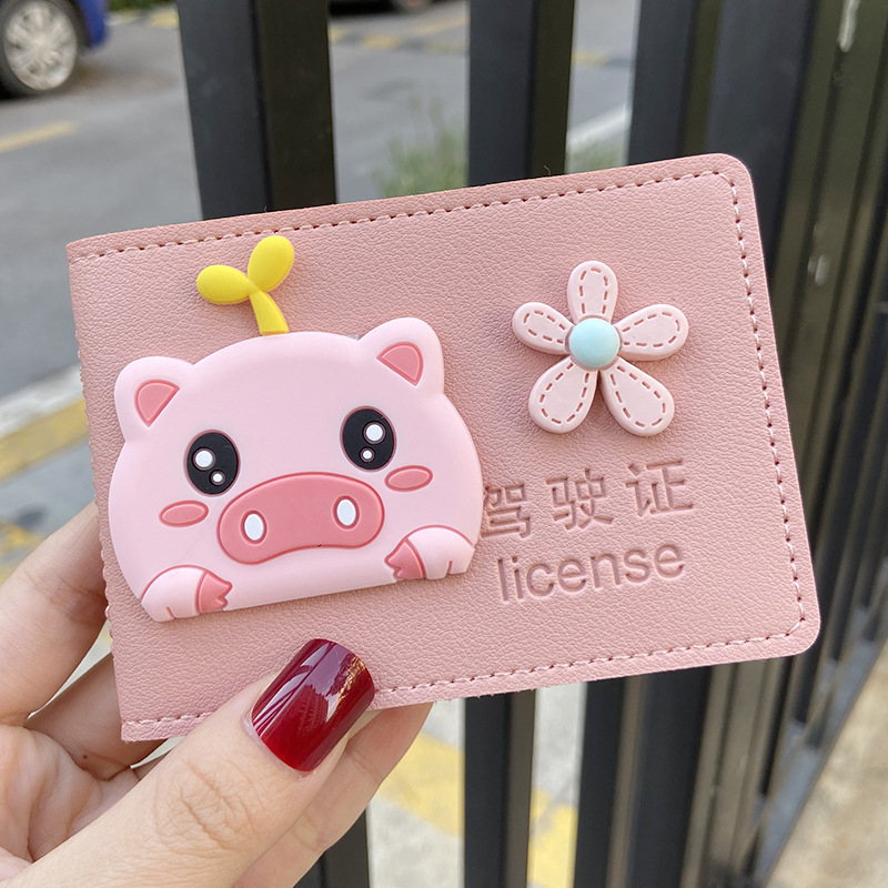 Car driving license leather case female driving license two-in-one cartoon original Internet celebrity driving license protective case cute girl