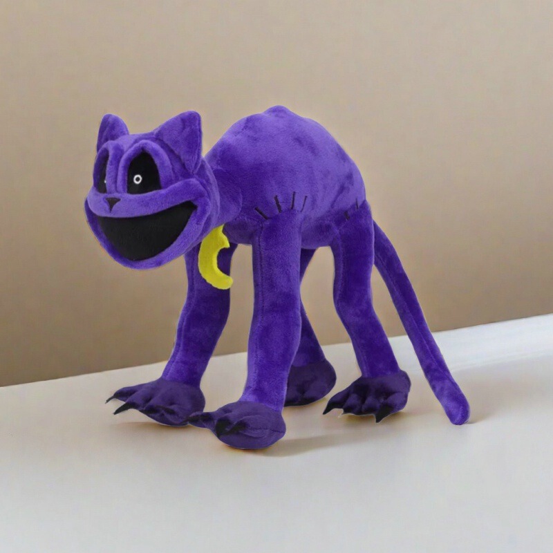 Horror Krusu smiling critters Purple Cat Monster Smiling Animal Big Mouth Purple Cat Plush Doll