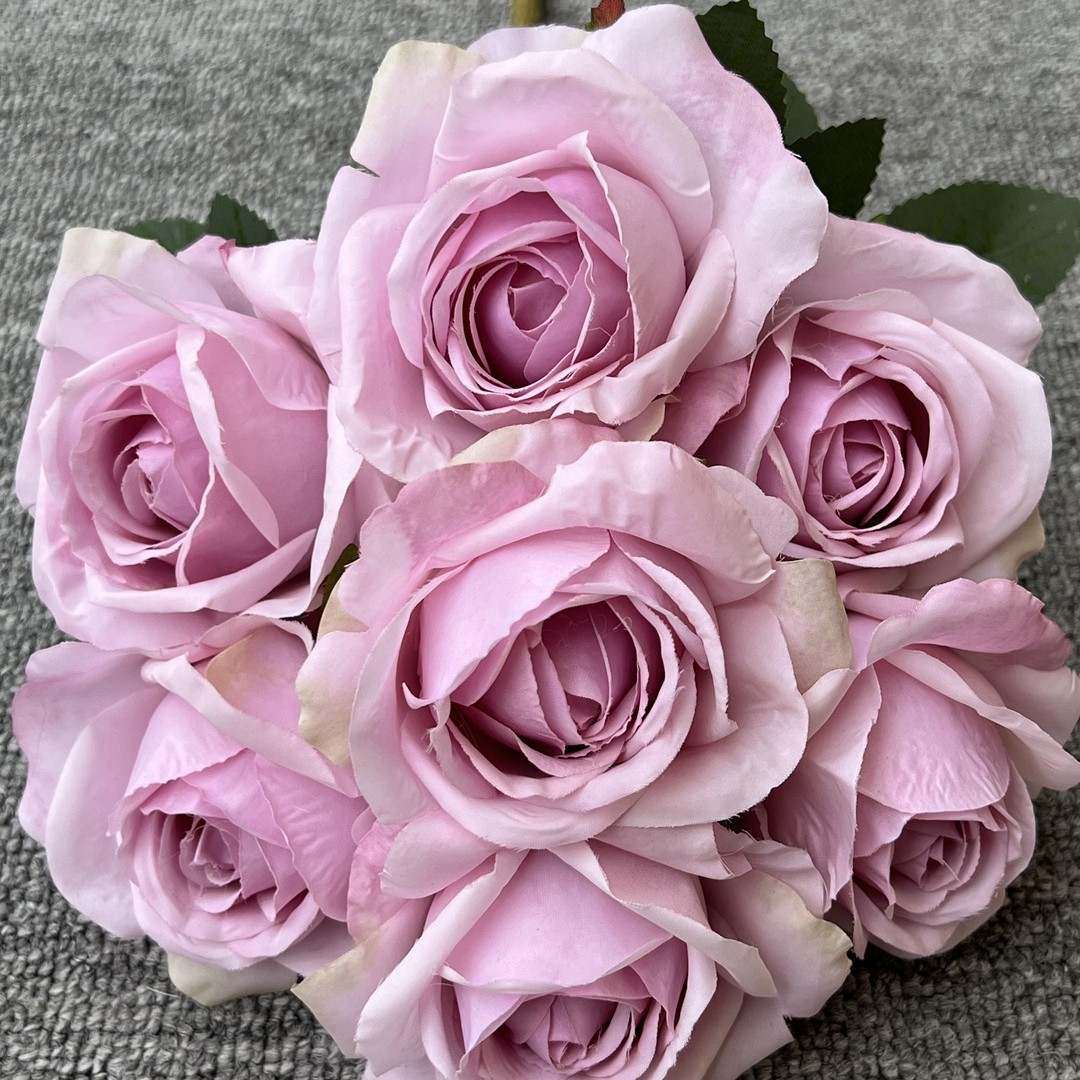 Simulación del Día de San Valentín rosa fabricante 3 sola rama multi-cabeza rosa decoración de la boda flor falsa al por mayor