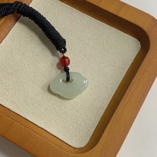 Yu Hai Jewelry Light Luxury Hetian Jade Hollow Lock Ruyi Lock Baby Lock Necklace Pendant Business High-End Gift