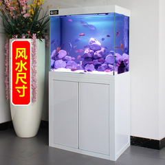 超白色の水槽、小さなリビングルーム、家庭用、水替え不要、創造的な生態学的、怠け者、ラッキーボトムフィルター水槽、キャビネット一体型