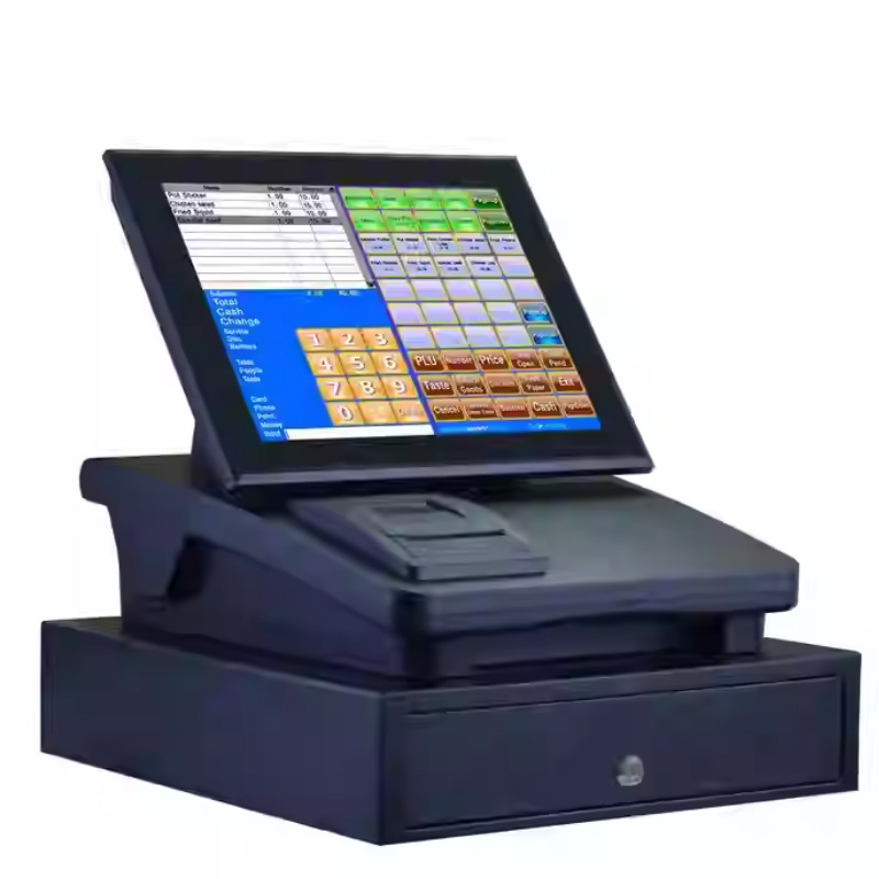 马来西亚英文版收款机奶茶嵌入式触摸屏一体机餐饮快餐英文收银机