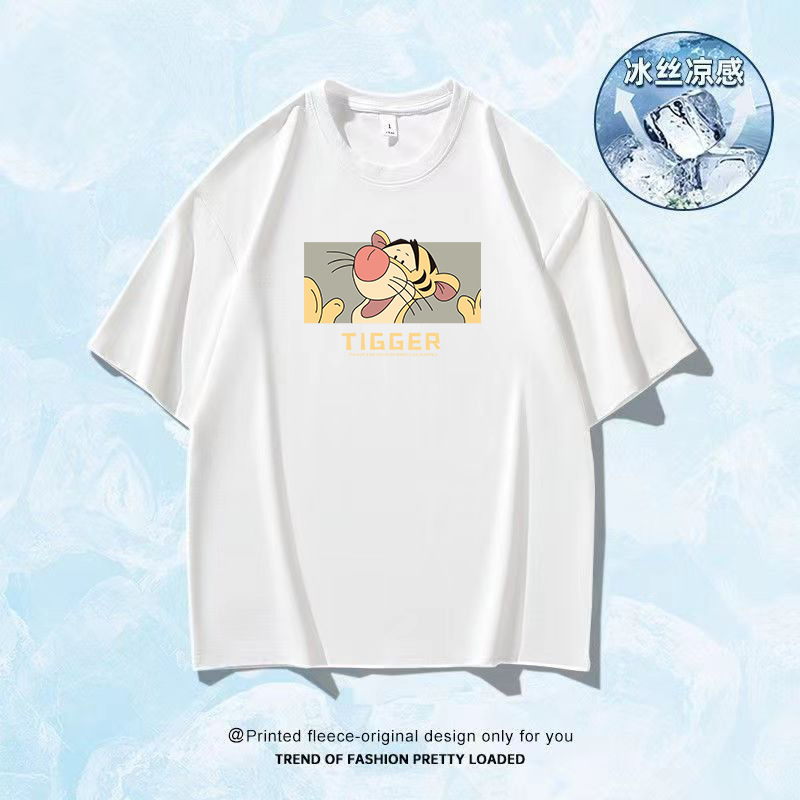 Camiseta de mangas cortas de hielo de Hong Kong 2025 verano caliente para hombres y mujeres transpirables sensación de secado rápido de moda blusa versátil