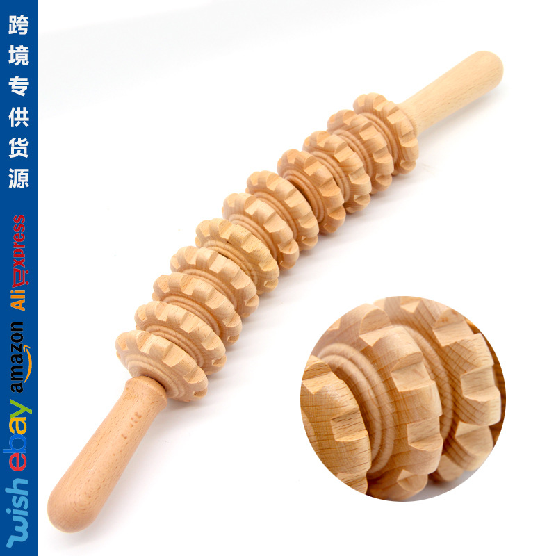 Cross-border supply wooden massager beec...