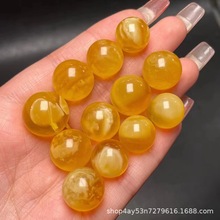 天然蜜蜡无孔单珠俄料鸡油黄白花蜡质浓郁DIY天然蜜蜡单珠批发