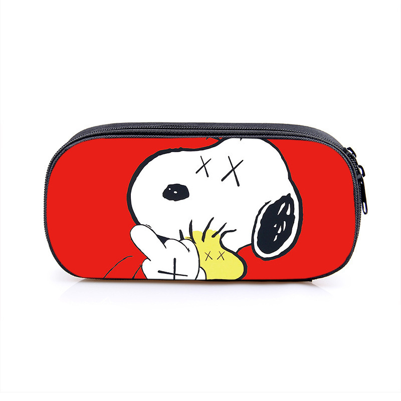 Nuevo Snoopy transfronterizo bolsas de lápiz de gran capacidad creativas caja de papelería de dibujos animados de alto valor de la cara caja de lápiz para estudiantes de primaria