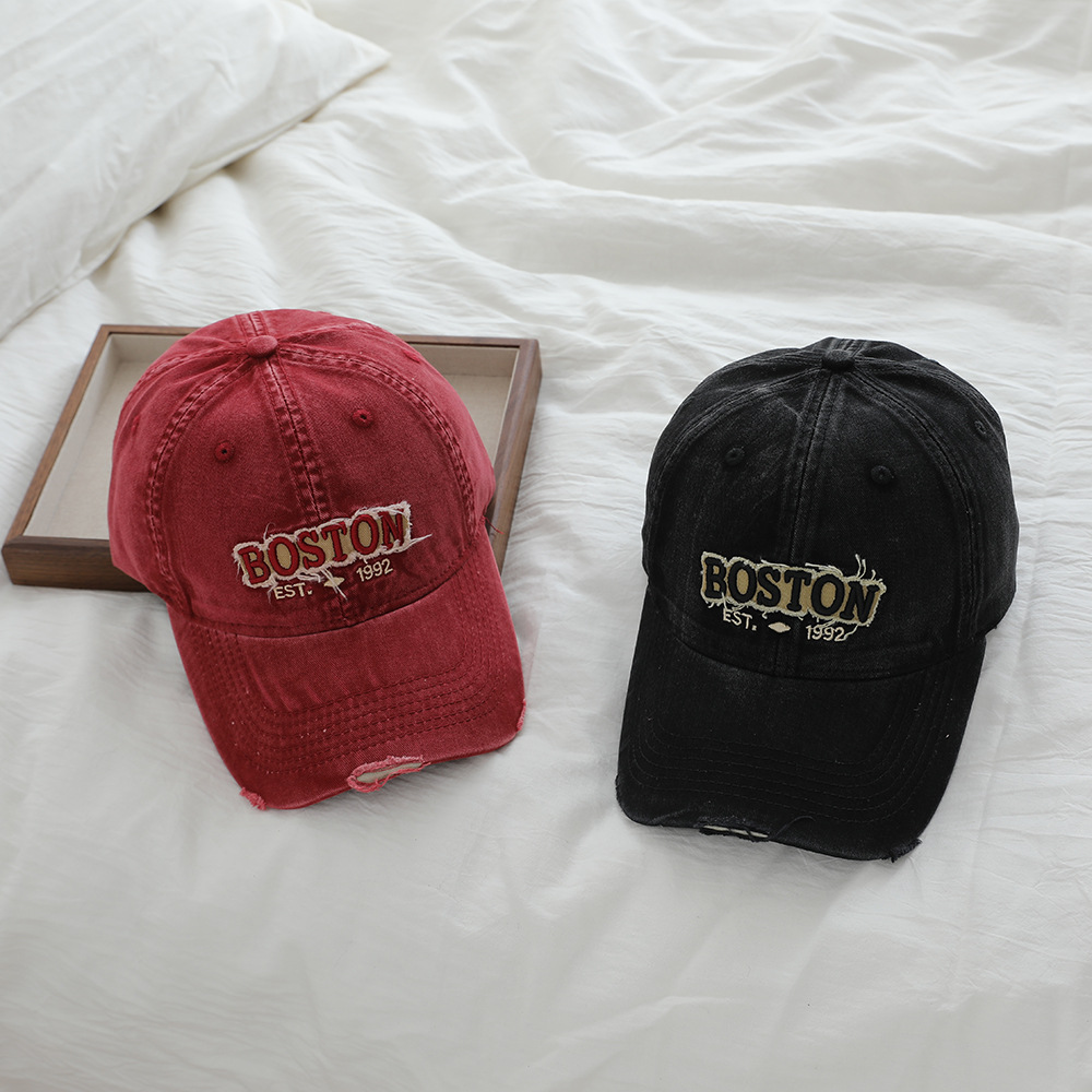 Niños retro hacer viejas letras bordadas sombrero de béisbol de vaqueros sombrero de primavera y otoño suave sombrero casual sombrero de lengua sombrero sombrero de sol