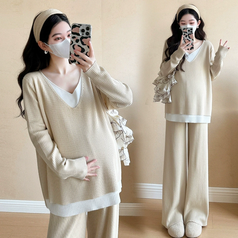 Вязаный модный комплект, тренд сезона, plus size, повседневный стиль, свободный крой