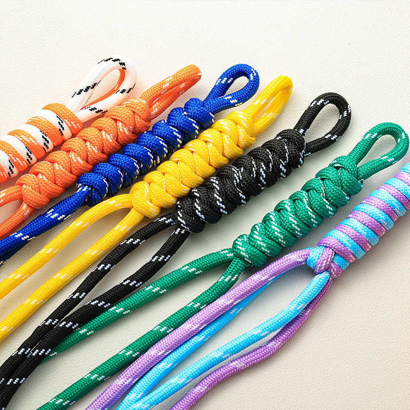 Cuerdas de poliéster coloridas de 5 mm cuerdas redondas cuerdas de agrupación resistentes al desgaste DIY cuerdas tejidas a mano colgante de llaver creativo