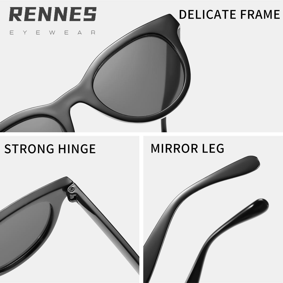 Nuevas gafas de sol para exteriores transfronterizas con ojos de gato, celebridades de Internet para mujeres, el mismo estilo, gafas de sol de moda callejera con personalidad de moda coreana