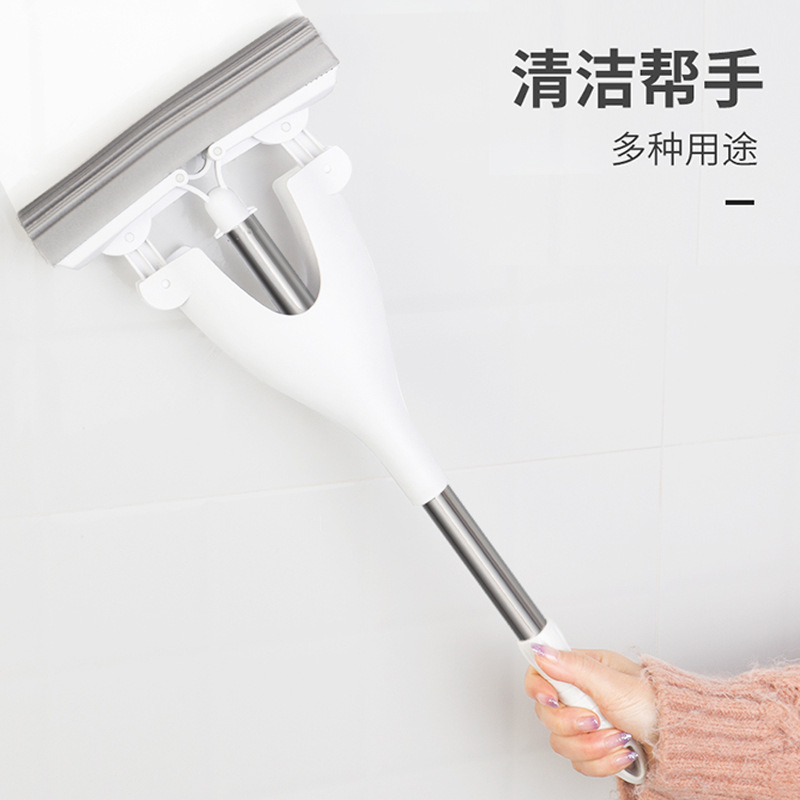 P66D mini small mop hand-free desktop handheld bathroom basin countertop portable rubber cotton absorbent mop