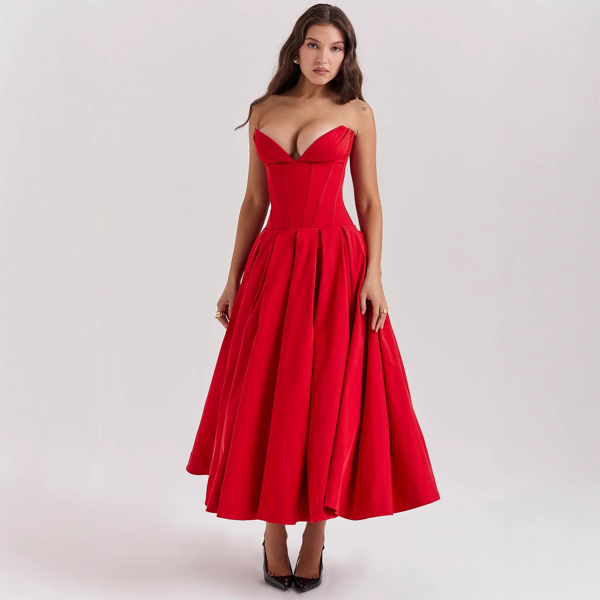 Autumn solid elegant sexy tube top sleevless