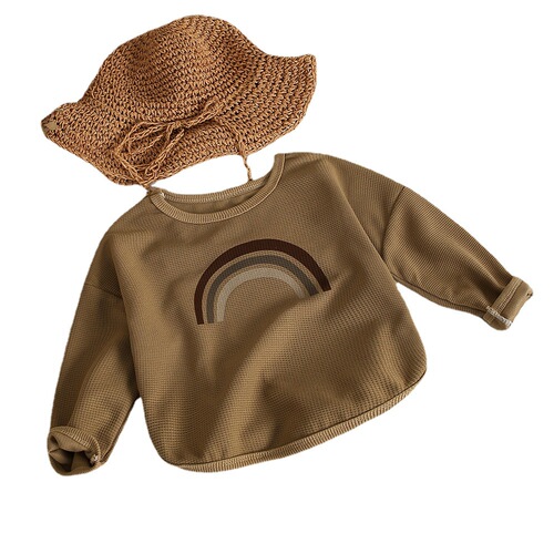 Children's Sweatshirt  Autumn New Boys and Girls Checked Long Sleeve Top Baby Korean Style Round Neck Hoodie