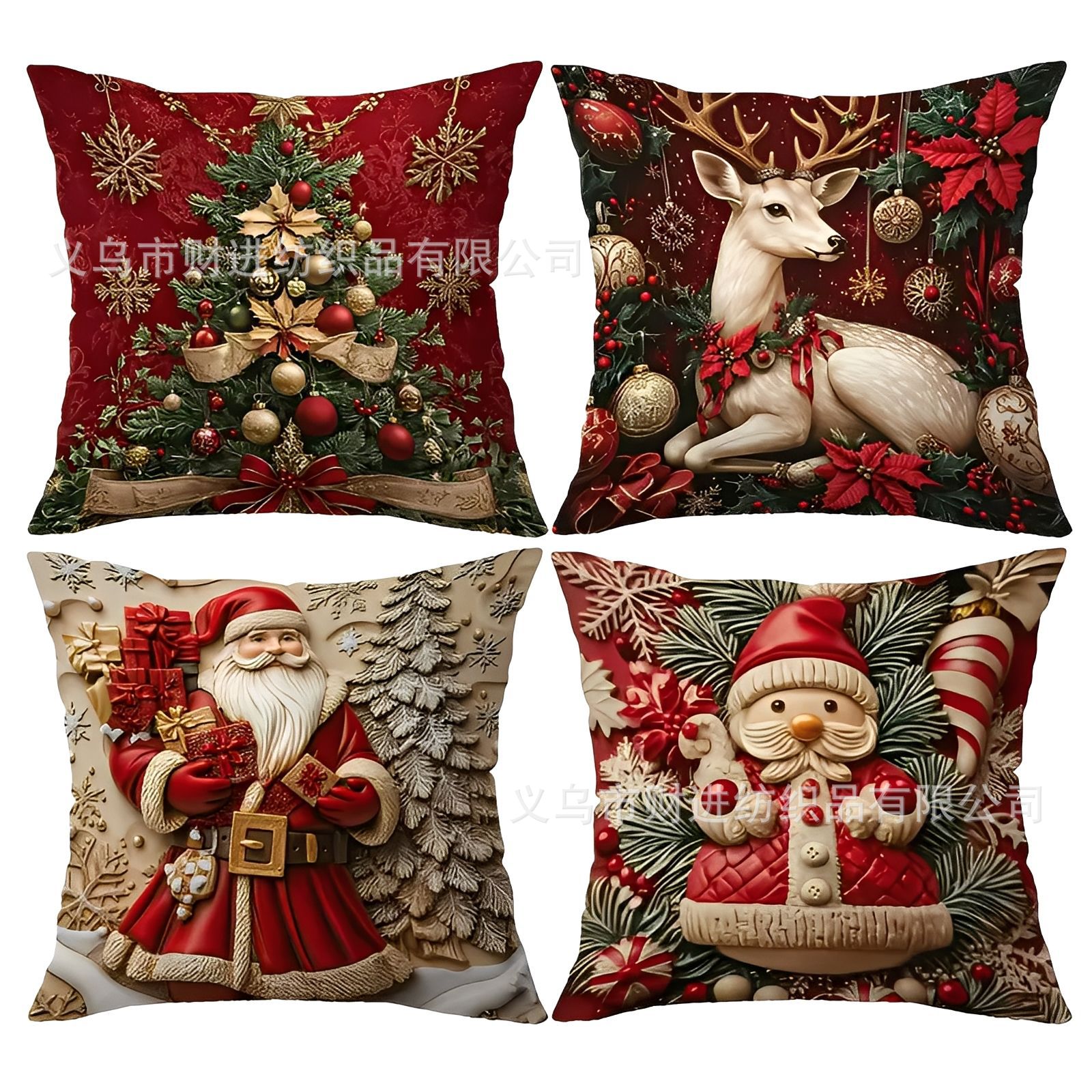 Transfronterizo Temu nueva combinación de Navidad abrazo funda de almohada Amazon casa sofá decoración cojín funda de almohada al por mayor image 53