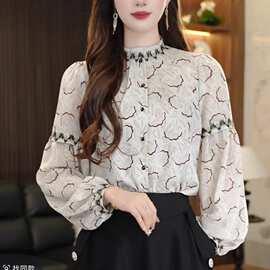 衬衫女长袖2026春夏新款时尚减龄显瘦开衫上衣女图片色露肩