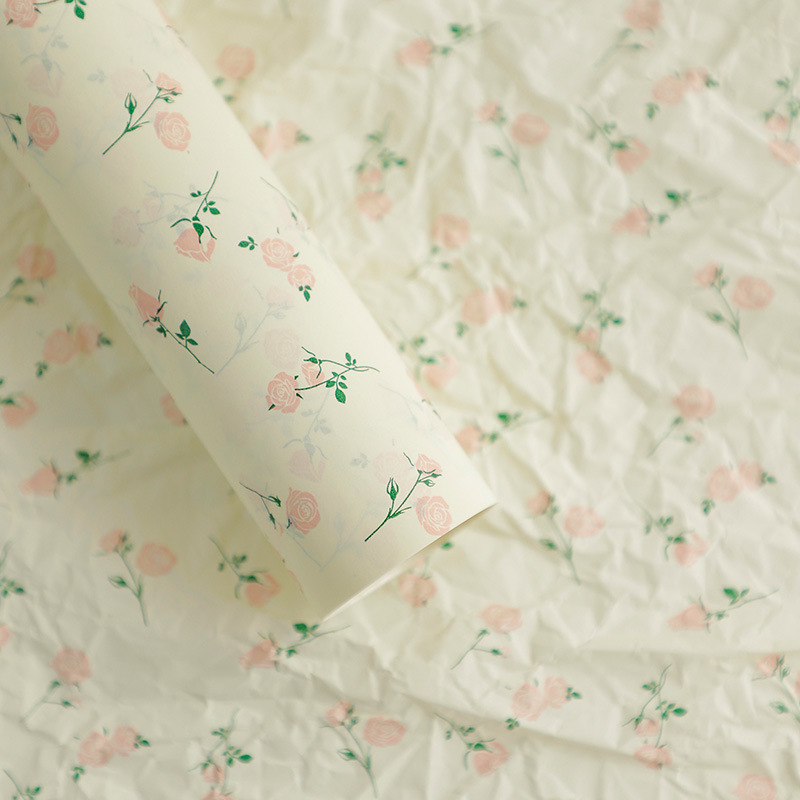 Papel de Sydney arco de alto nivel de sensación de embalaje de flores papel forrado florista ramo espesar impresión de rosas papel de envoltura