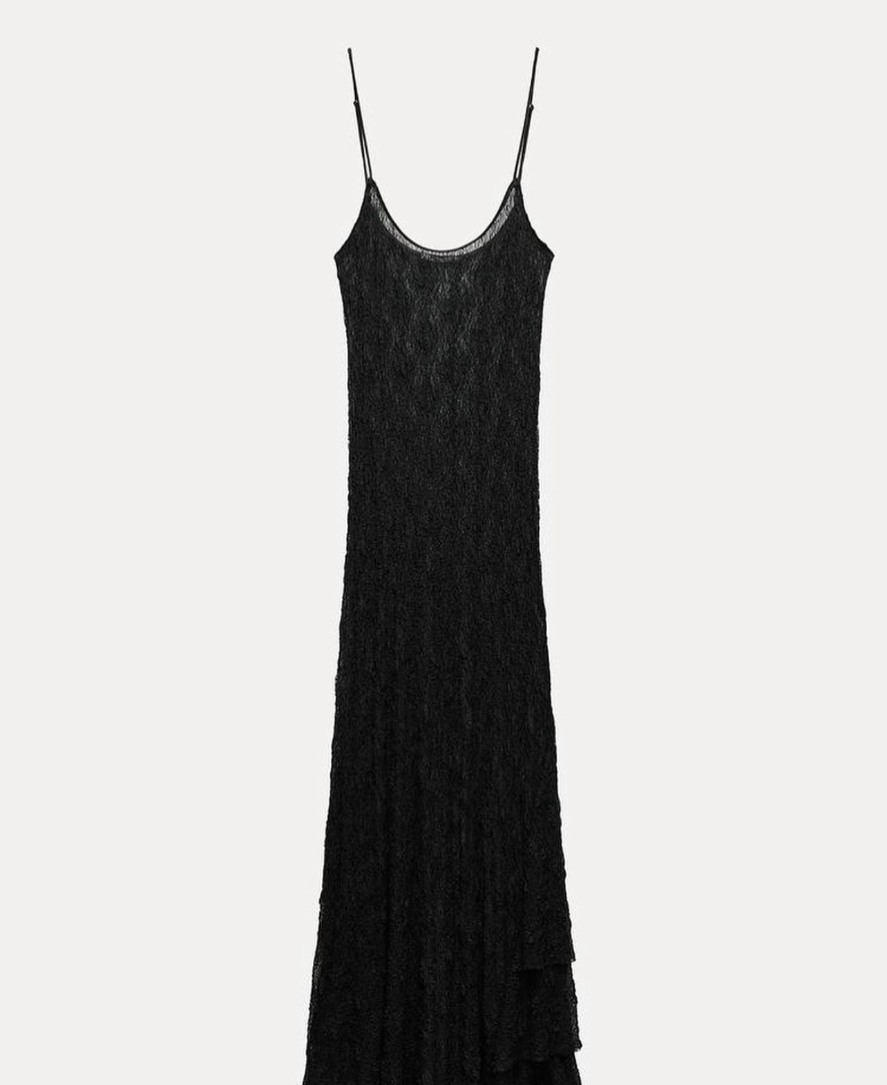 Sexy Lace See through Layered Thin Shoulder Strap Maxi Dress