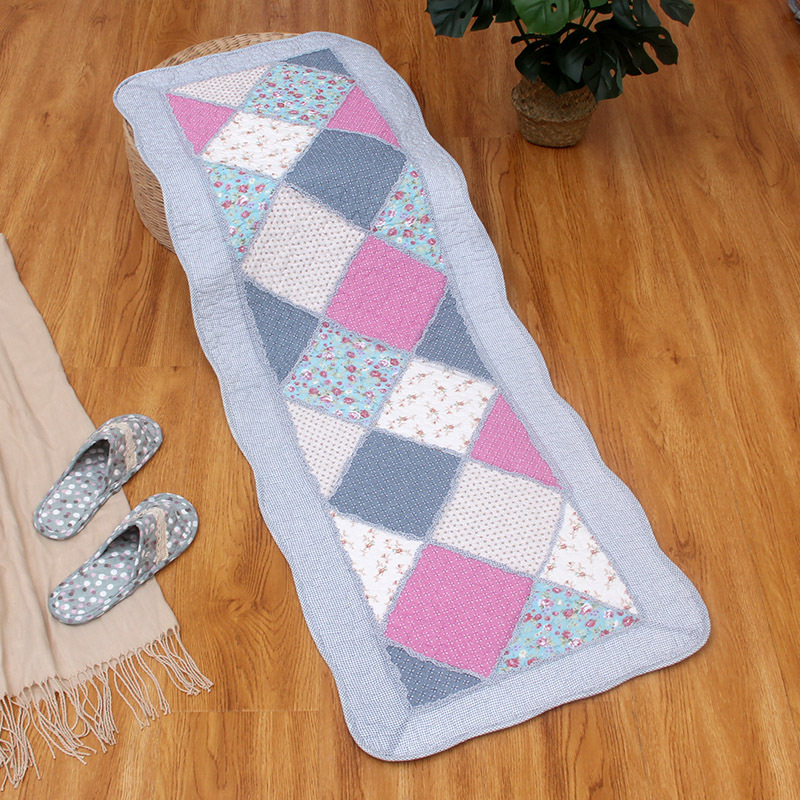 Korean Cotton Bedside Mat, Door Mat, Fabric Quilted Anti-Slip Patchwork Living Room Mat [Small Wholesale]
