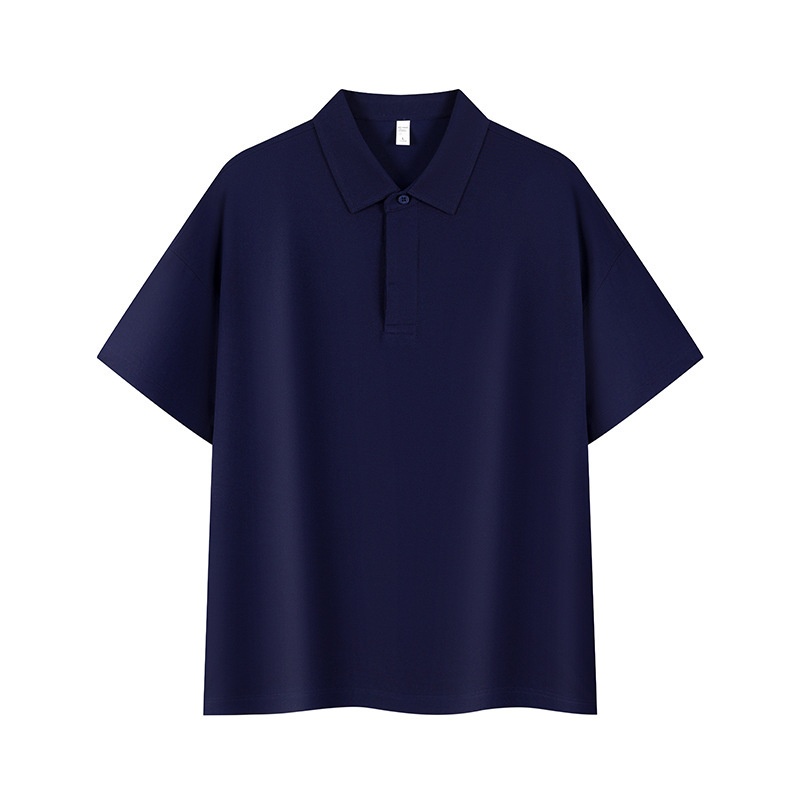 ファッション的な肩のゆるいpoloシャツはシンプルで耐摩耗性のある通気性のある半袖tシャツの純色のカジュアルな上着です。|undefined