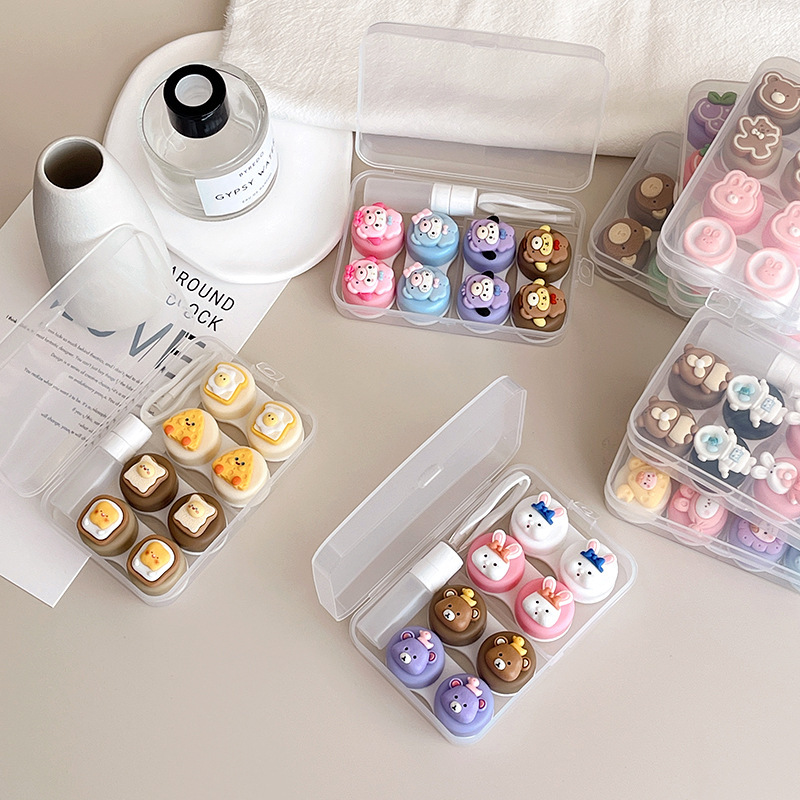 New multi-pair contact lens box wholesale DIY set cartoon beauty pupil box multi-figure optional companion box