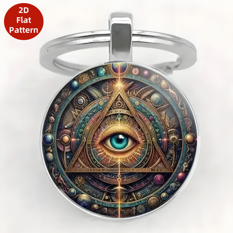 Cross-Border New Product Evil Eye Time Gem Keychain Pendant Metal Key Ring Car Bag Decoration Cross-Border New Product Evil Eye Time Gem Keychain Pendant Metal Key Ring Car Bag Decoration