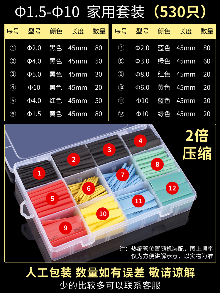 Tubo de encogimiento térmico de ciervo de hadas de fusión en caliente manguito de aislamiento impermeable manguito de protección de alambre de cable de datos reparación de cableado encogimiento grosor