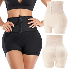 Women's Plus Size Bum Lift Bodysuit with False Bottom, Postpartum Waist Cincher, High-Waisted Shaping Underwear with Pads