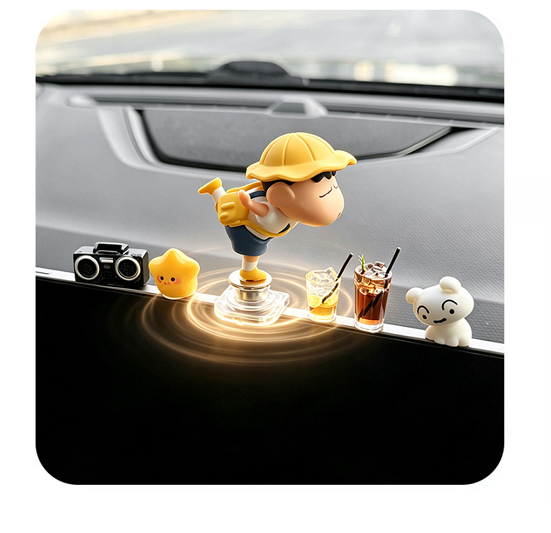 Rotatable Crayon Shin-chan car dashboard ornament, 2026 new model, high-end car screen decoration