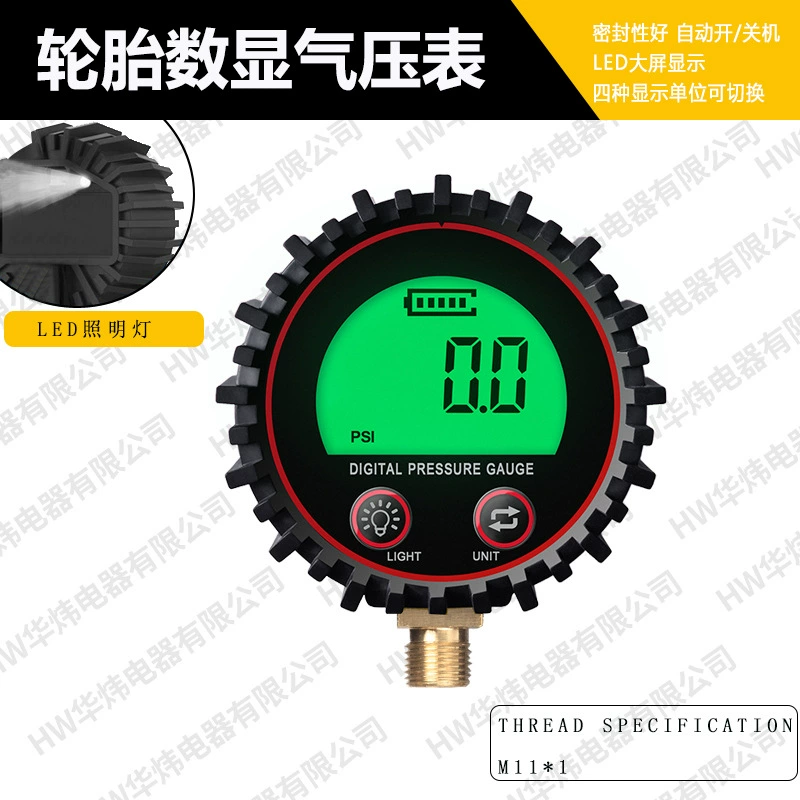 Цифровой дисплей манометра для шин, цифровой большой экран, точность 0,1 фунта на квадратный дюйм, разрешение манометра, цифровой дисплей, манометр для шин