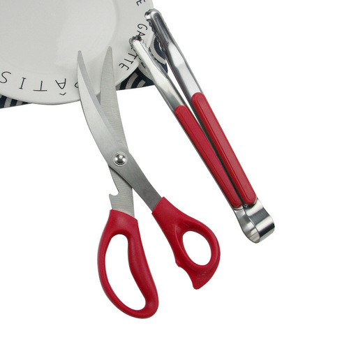 Korean stainless steel barbecue crescent scissors chicken steak steak scissors kitchen scissors barbecue scissors cooking restaurant