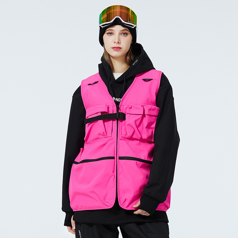 New Style Ski Vest Men's and Women's Winter Outdoor Windproof Waterproof Cold-resistant Indoor Snowboard Double Ski Vest