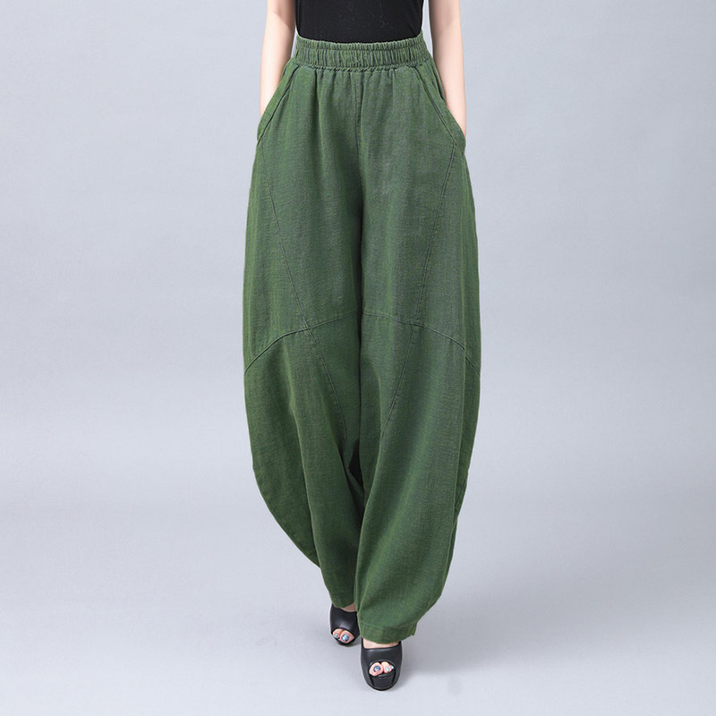 Lantern Pants, Long Casual Pants for Women, New Spring and Summer Harem Pants, Artistic Retro Simple Loose Fit, Flattering and Slimming