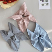 极简高级条纹大肠圈发饰女简约百搭发圈韩系方巾头绳2025春季新款