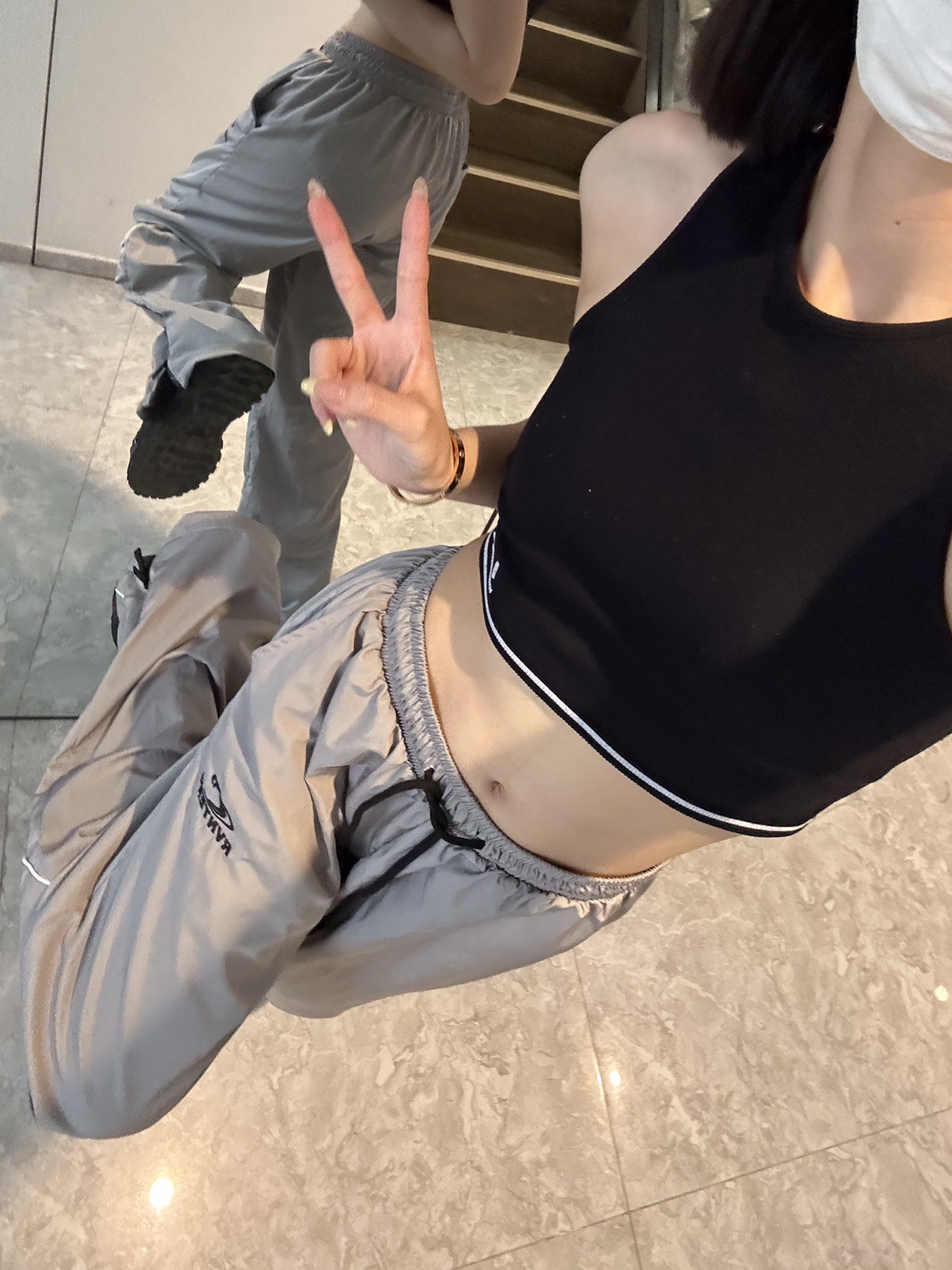 Title 5, Summer Mens and Womens Loose Striped Drawstri...