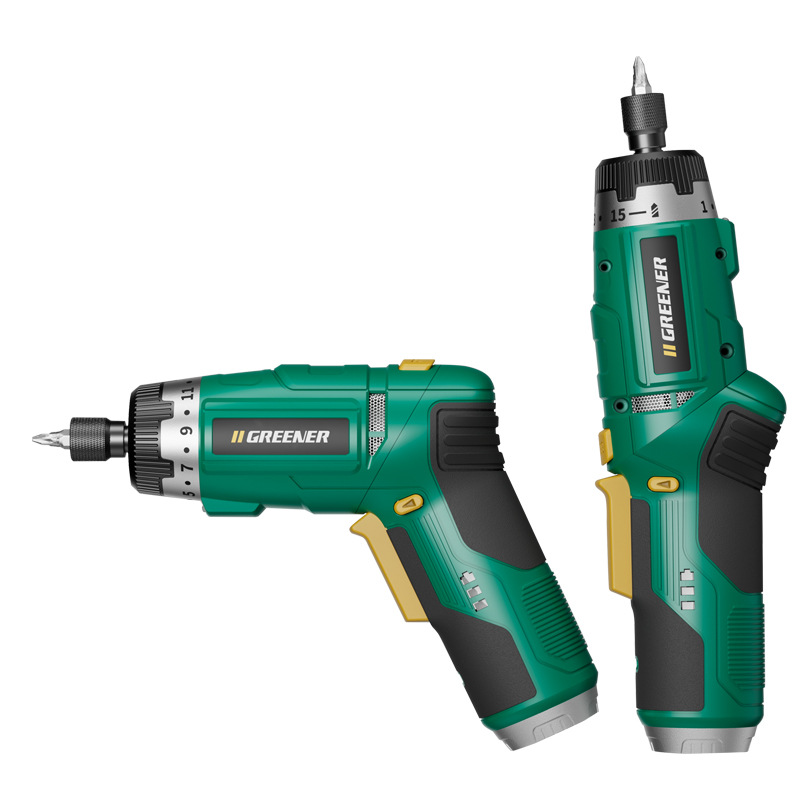Destornillador eléctrico Green Forest Juego de carga de par ajustable Pistola de tornillo de batería de litio para el hogar Taladro eléctrico Pequeño multifunción