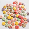 Wholesale 15mm spots Painted wood buttons Two -eye bread 100 capsules/bag