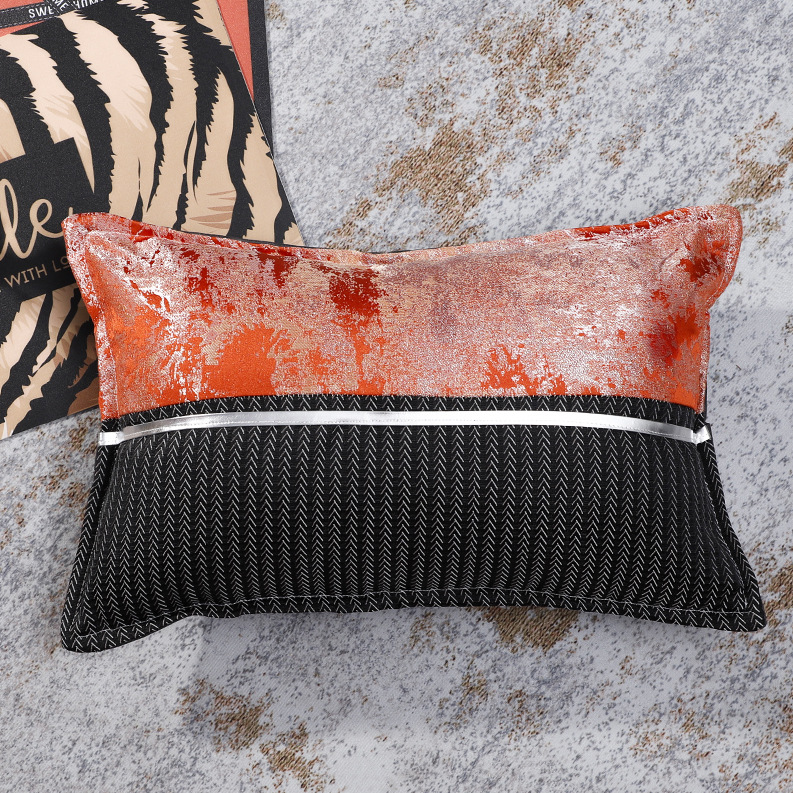 欧式方形轻奢风柔感皮质科技布抱枕沙发靠垫汽车腰枕床头软包垫