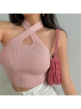 Z 69961 Cross Neck Crop Top ����첱���� ���R�d�羳�W��