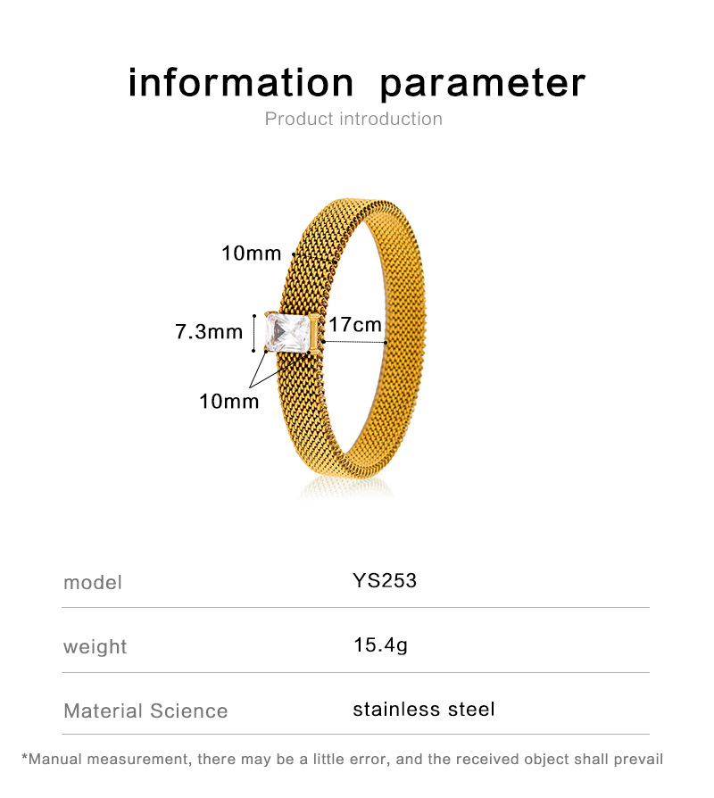 Fashion Geometric Stainless Steel Plating Zircon Bracelets 1 Piece