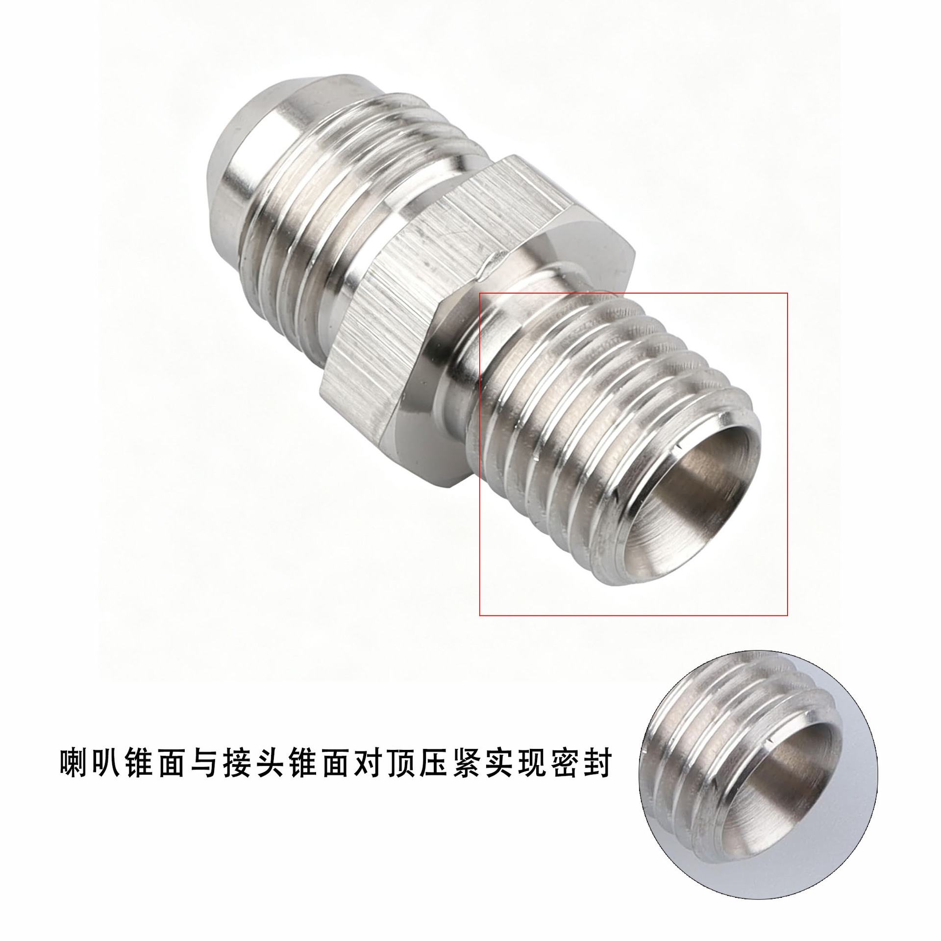 AN3-AN16 carbon steel fuel hose adapter for car modification, straight-through threaded fitting