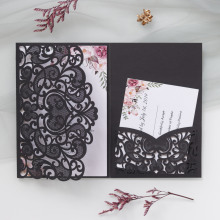 欧式镂空节日请柬结婚深酒红新娘沐浴贺卡订婚邀请卡出口直销批发