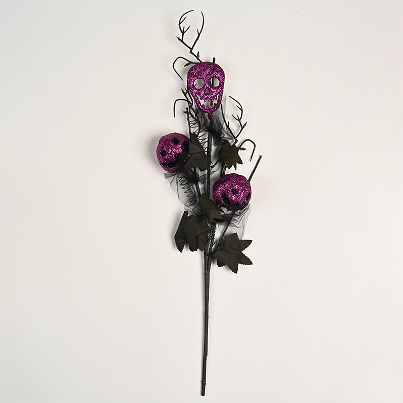 Decoración de calabazas de Halloween sonrientes flores de ramas de flores de jardín decoraciones de mesa festivas decoraciones de ramo image 10
