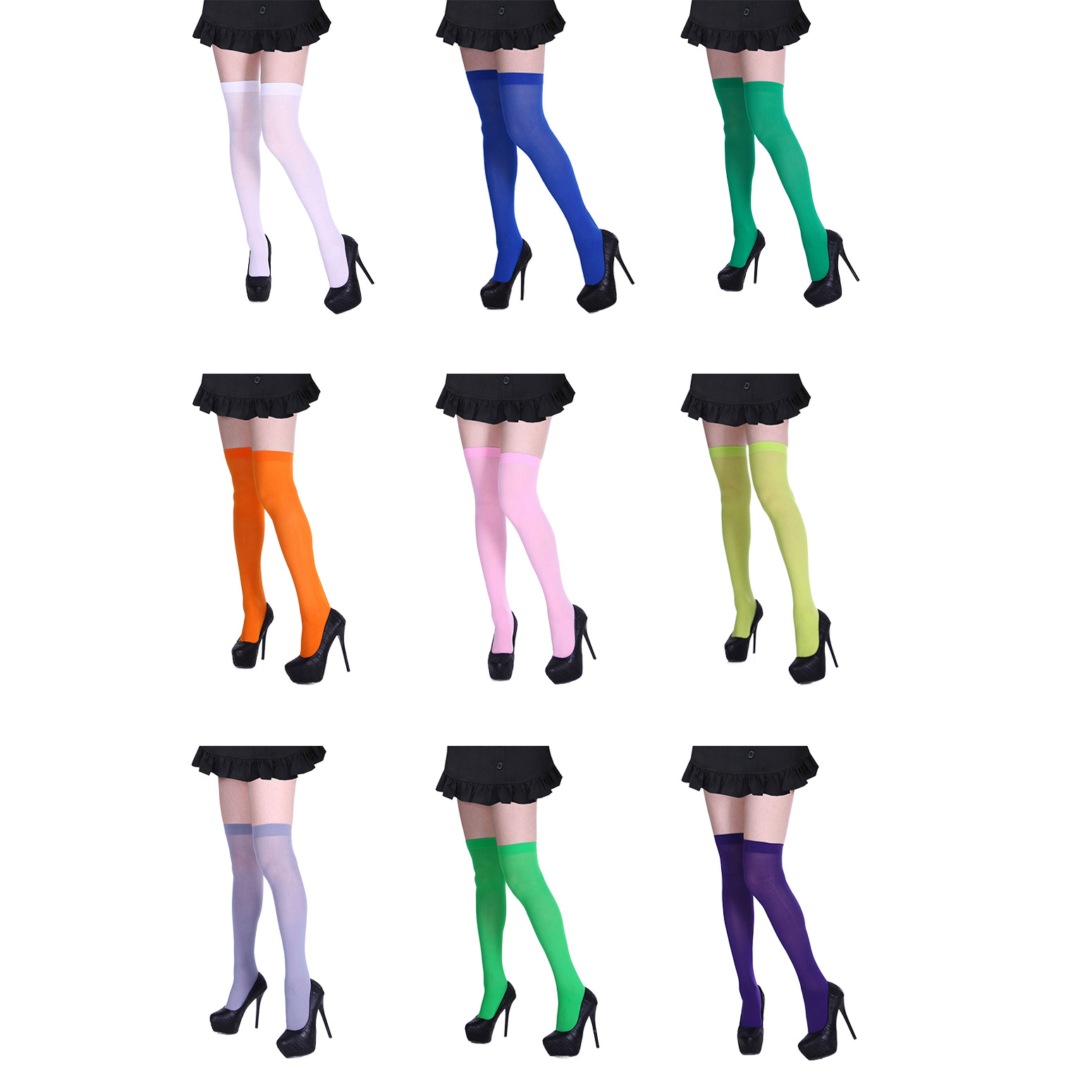 Manufacturer in stock cross-border monochrome stockings Halloween Christmas Easter Ball party costume props